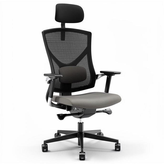 **Ergonomische bureaustoel met verstelbare ondersteuning en netbespanning**