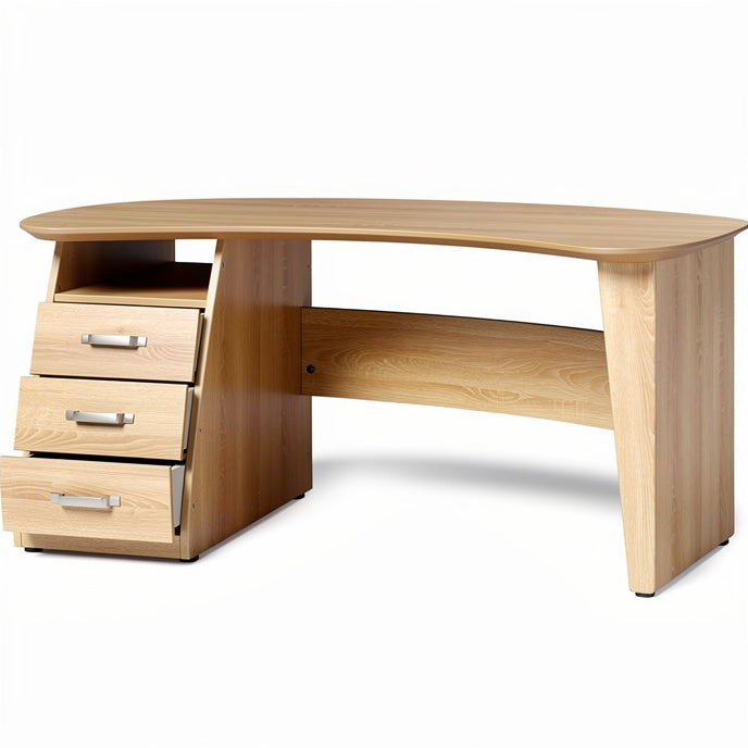 **Technische titel in het Nederlands: Moderne houten bureau met lades**