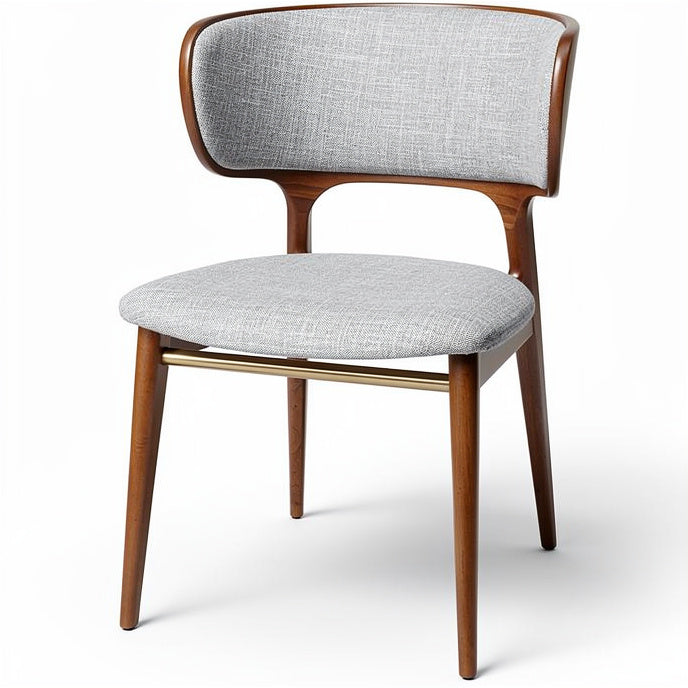 **Technische titel in het Nederlands: Moderne houten stoel met gestoffeerde zitting**