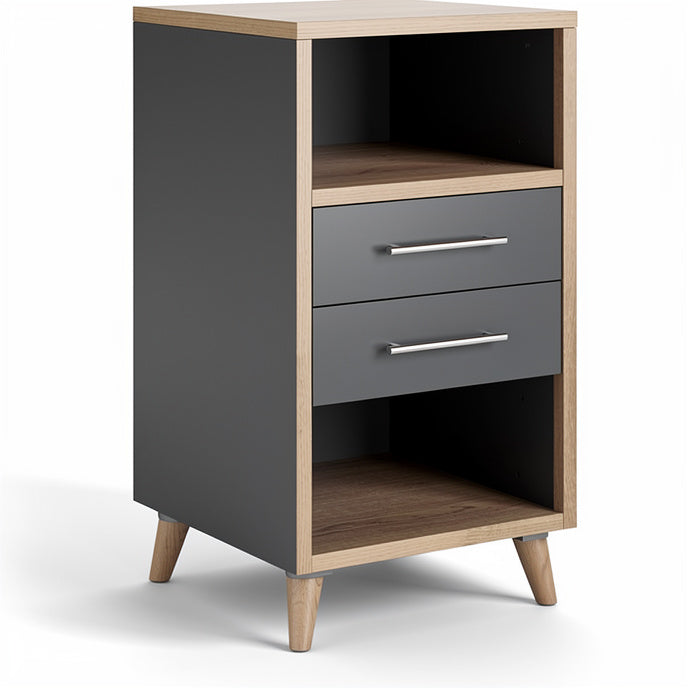 Moderne nachtkast met lade en open planken